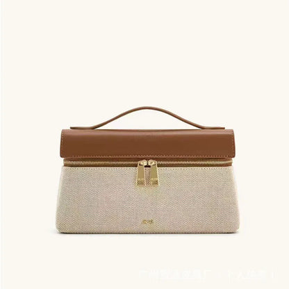 JWPEI Box-Shaped Cross-Border Shoulder Bag Small Niche Design Handbag Diagonal Bag Leather Handbag for Daily Matching