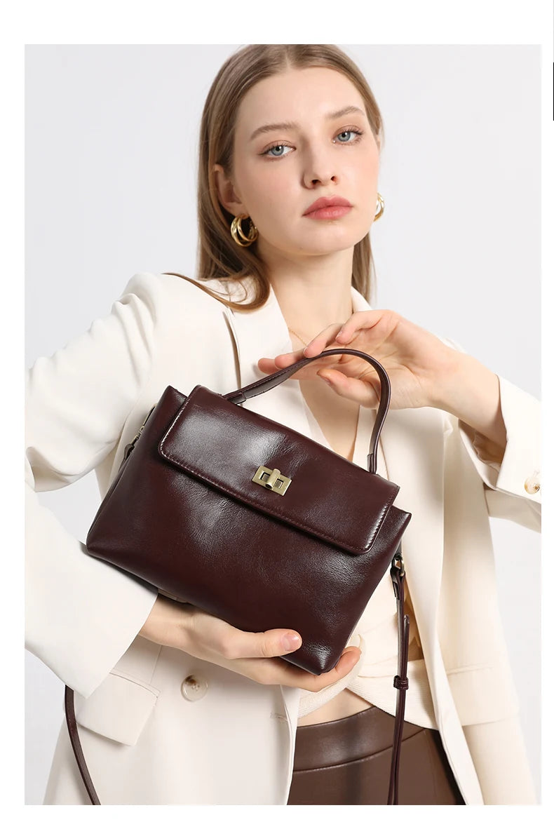 Women Cowhide Genuine Leather Tote Bag Lady Designer Luxury Soft Leather Handbag Fashion Crossbody Bags Female Shoulder Handbag