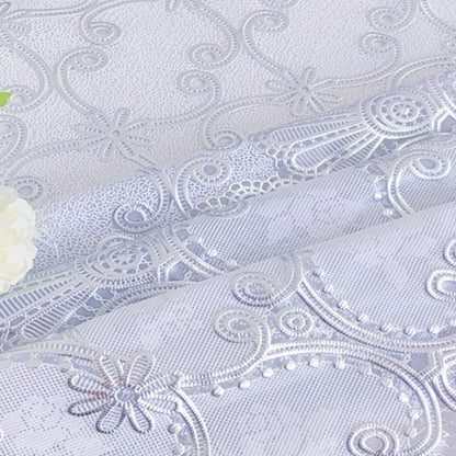 Europe and America Waterproof Lace Tablecloth Wash-Free Bronzing Dining Decoration Soft Dust-Proof Table Cover for Holiday Party