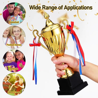 29/33/36cm Gold Trophy Cup Large Size Metal Material Sports Trophy Cup Shape Height Design Winner Trophies Championships
