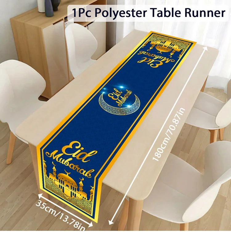 Ramadan Table Runner Eid Mubarak Decor For Home 2025 Tablecloth Islamic Muslim Party Supplies Ramadan Kareem Eid Al-Fitr Gifts