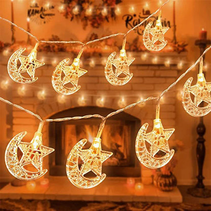 1.5M 10pcs LED Lights Ramadan Theme String Light Indoor and Outdoor Atmosphere Home Decor Hanging Eid Celebration Party Supplies