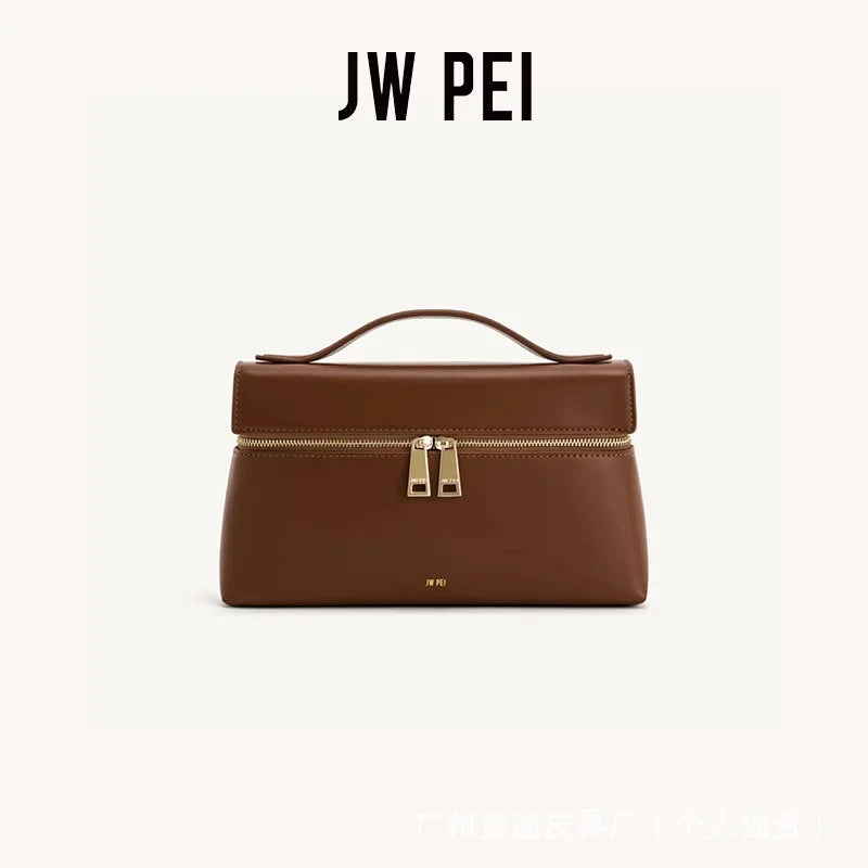 JWPEI Box-Shaped Cross-Border Shoulder Bag Small Niche Design Handbag Diagonal Bag Leather Handbag for Daily Matching