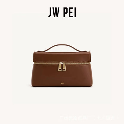 JWPEI Box-Shaped Cross-Border Shoulder Bag Small Niche Design Handbag Diagonal Bag Leather Handbag for Daily Matching