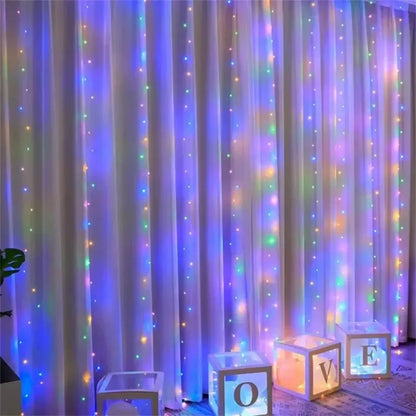 Ramadan Decoration for Home Battery Power LED Curtain Light String Wedding Birthday Party Decor 2026 Valentine's Day Eid Mubarak