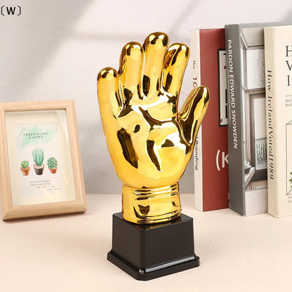 〔W〕Golden Gloves Football Trophy Winner Gold Trophys Goalkeeper Gamesoccer Competition Adult Glove School Kids Awardtrophies Cup