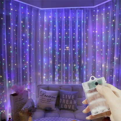 Ramadan Decoration for Home Battery Power LED Curtain Light String Wedding Birthday Party Decor 2026 Valentine's Day Eid Mubarak