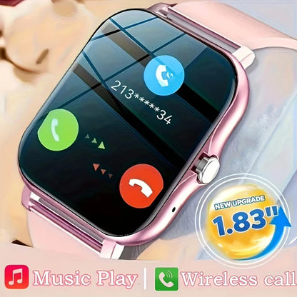 1.83'' Sport Smart Watch Fitness Clock Health Monitor Waterproof Smartwatch Wireless Call Watches for Men Women IOS Android 2025
