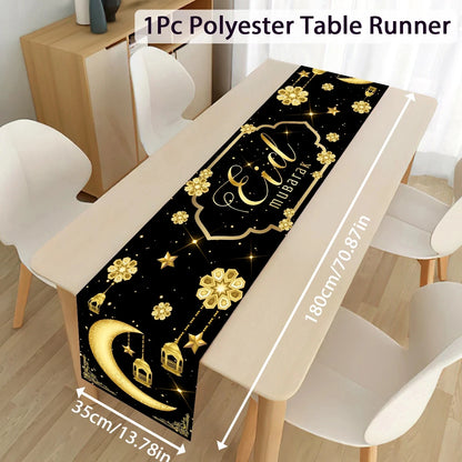 Ramadan Table Runner Eid Mubarak Decor For Home 2025 Tablecloth Islamic Muslim Party Supplies Ramadan Kareem Eid Al-Fitr Gifts