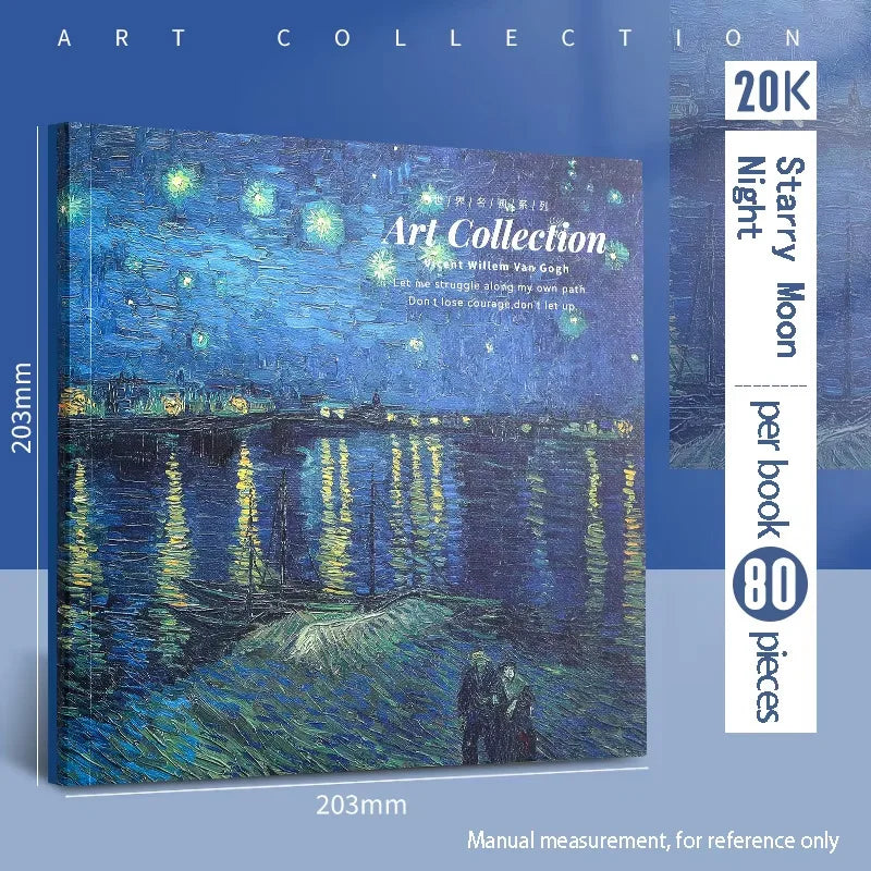 20K Van Gogh Oil Painting Sketch Book Hand Ledger Thickened with 80 Blank Student Art Drawing Special Sketching Book