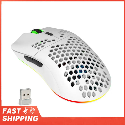 RGB Lighting Charging Mouse with Adjustable DPI Ergonomic Design HXSJ T66 RGB 2.4G Wireless Gaming Mouse for Desktop Laptop