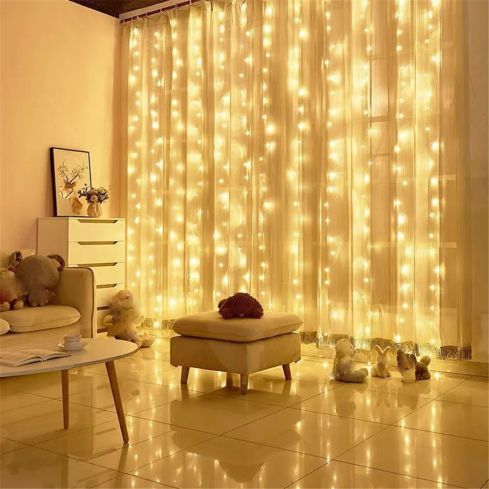 Battery Operated Ramadan Home Decoration Curtain LED String Lights Fairy Lights EID Mubarak Bedroom Wedding Valentine's Day