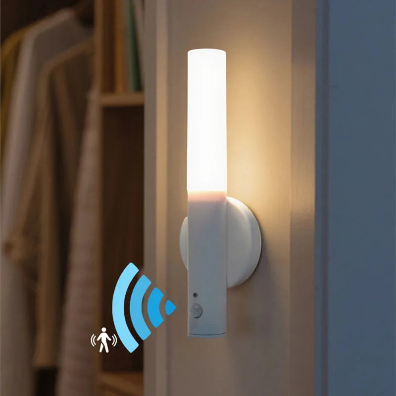 Smart Motion Sensor Night Light Rechargeable Magnetic Wall Lamp LED Induction Light for Corridor Bedroom Stair Hallway Bathroom