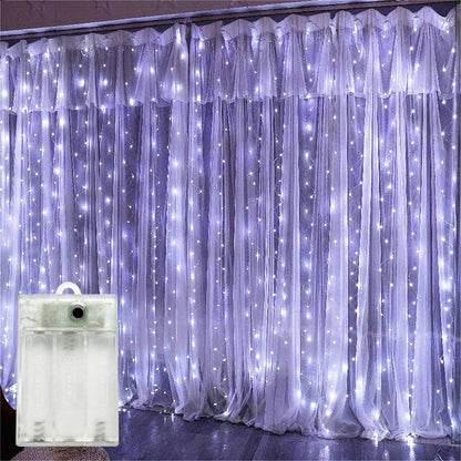 Battery Powered Ramadan Decoration LED Curtain String Lights Fairy Lights EID Mubarak Bedroom Wedding Valentine's Day Party