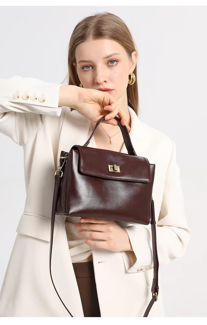 Women Cowhide Genuine Leather Tote Bag Lady Designer Luxury Soft Leather Handbag Fashion Crossbody Bags Female Shoulder Handbag