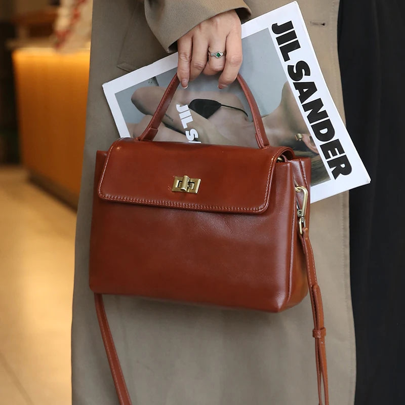 Women Cowhide Genuine Leather Tote Bag Lady Designer Luxury Soft Leather Handbag Fashion Crossbody Bags Female Shoulder Handbag