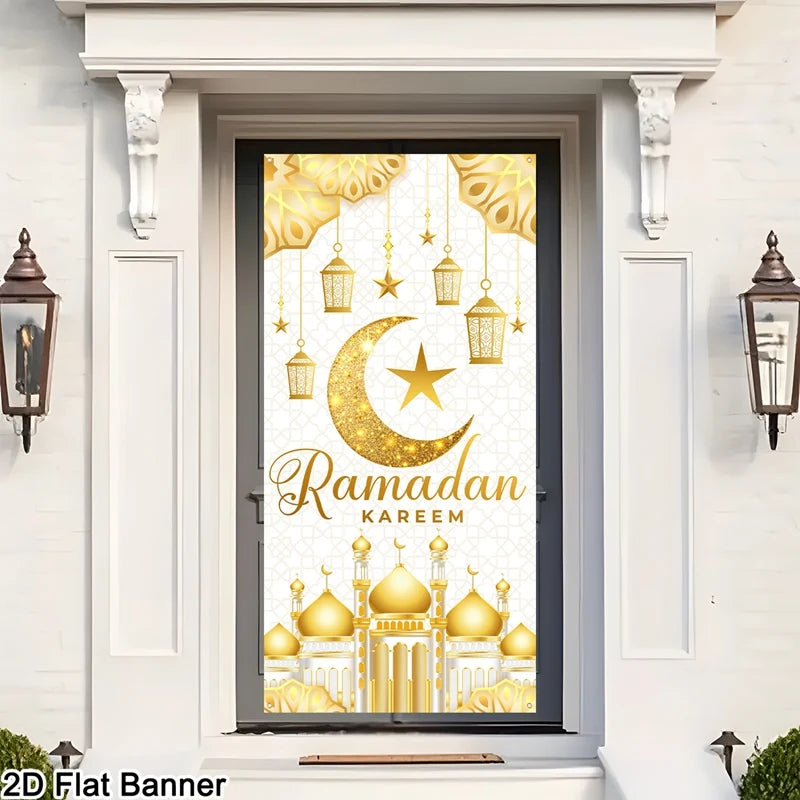Eid Mubarak Door Decor Ramadan Kareem Banner Flag Ramadan Decorations For Home 2026 Islamic Muslim Party Decor Eid Al-Fitr Gifts