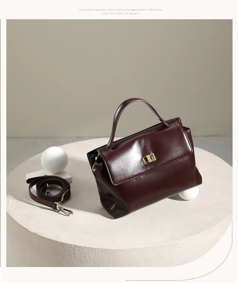 Women Cowhide Genuine Leather Tote Bag Lady Designer Luxury Soft Leather Handbag Fashion Crossbody Bags Female Shoulder Handbag