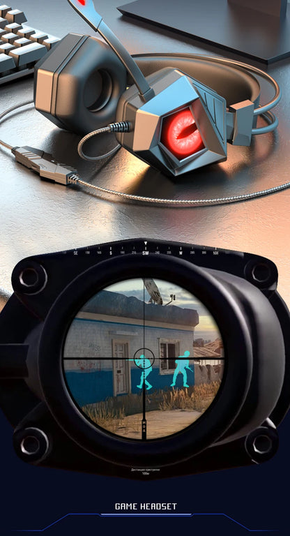 Professional Led Light Wired Gaming Headphones With Microphone For Computer PS4 PS5 Xbox Bass Stereo PC Gaming Headset Gifts