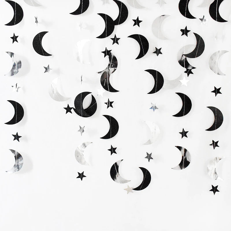 13Ft Iridescent Ramadan EID Mubarak Banner Decorations Hanging Star Moon Lamp Garlands Ramadan Mubarak Home Decor Birthday Party