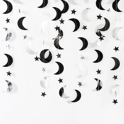 13Ft Iridescent Ramadan EID Mubarak Banner Decorations Hanging Star Moon Lamp Garlands Ramadan Mubarak Home Decor Birthday Party