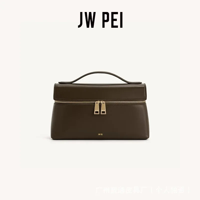 JWPEI Box-Shaped Cross-Border Shoulder Bag Small Niche Design Handbag Diagonal Bag Leather Handbag for Daily Matching
