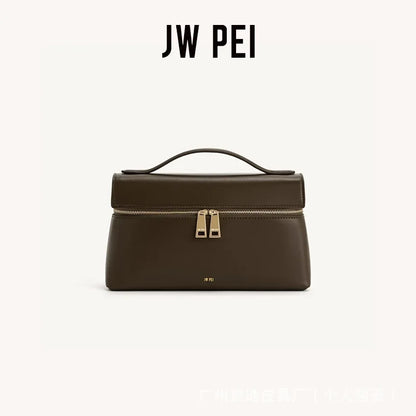 JWPEI Box-Shaped Cross-Border Shoulder Bag Small Niche Design Handbag Diagonal Bag Leather Handbag for Daily Matching