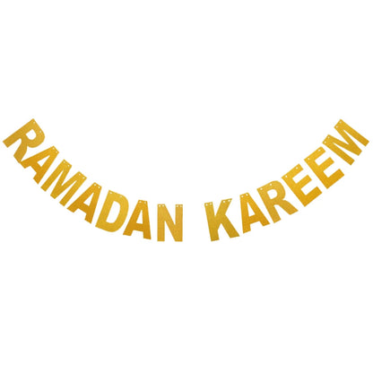 13Ft Iridescent Ramadan EID Mubarak Banner Decorations Hanging Star Moon Lamp Garlands Ramadan Mubarak Home Decor Birthday Party