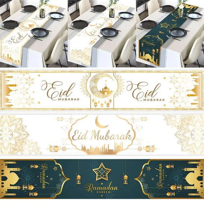 Ramadan Table Runner Eid Mubarak Decor For Home 2025 Tablecloth Islamic Muslim Party Supplies Ramadan Kareem Eid Al-Fitr Gifts