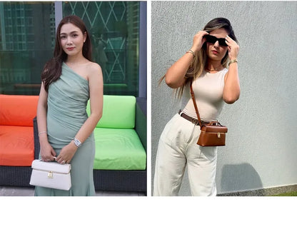 JWPEI Box-Shaped Cross-Border Shoulder Bag Small Niche Design Handbag Diagonal Bag Leather Handbag for Daily Matching