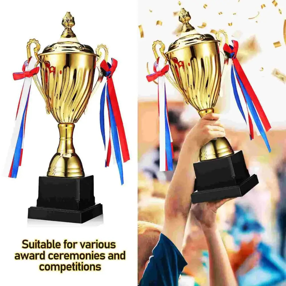29/33/36cm Gold Trophy Cup Large Size Metal Material Sports Trophy Cup Shape Height Design Winner Trophies Championships