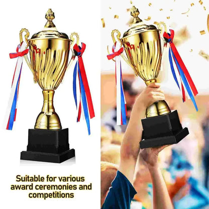 29/33/36cm Gold Trophy Cup Large Size Metal Material Sports Trophy Cup Shape Height Design Winner Trophies Championships