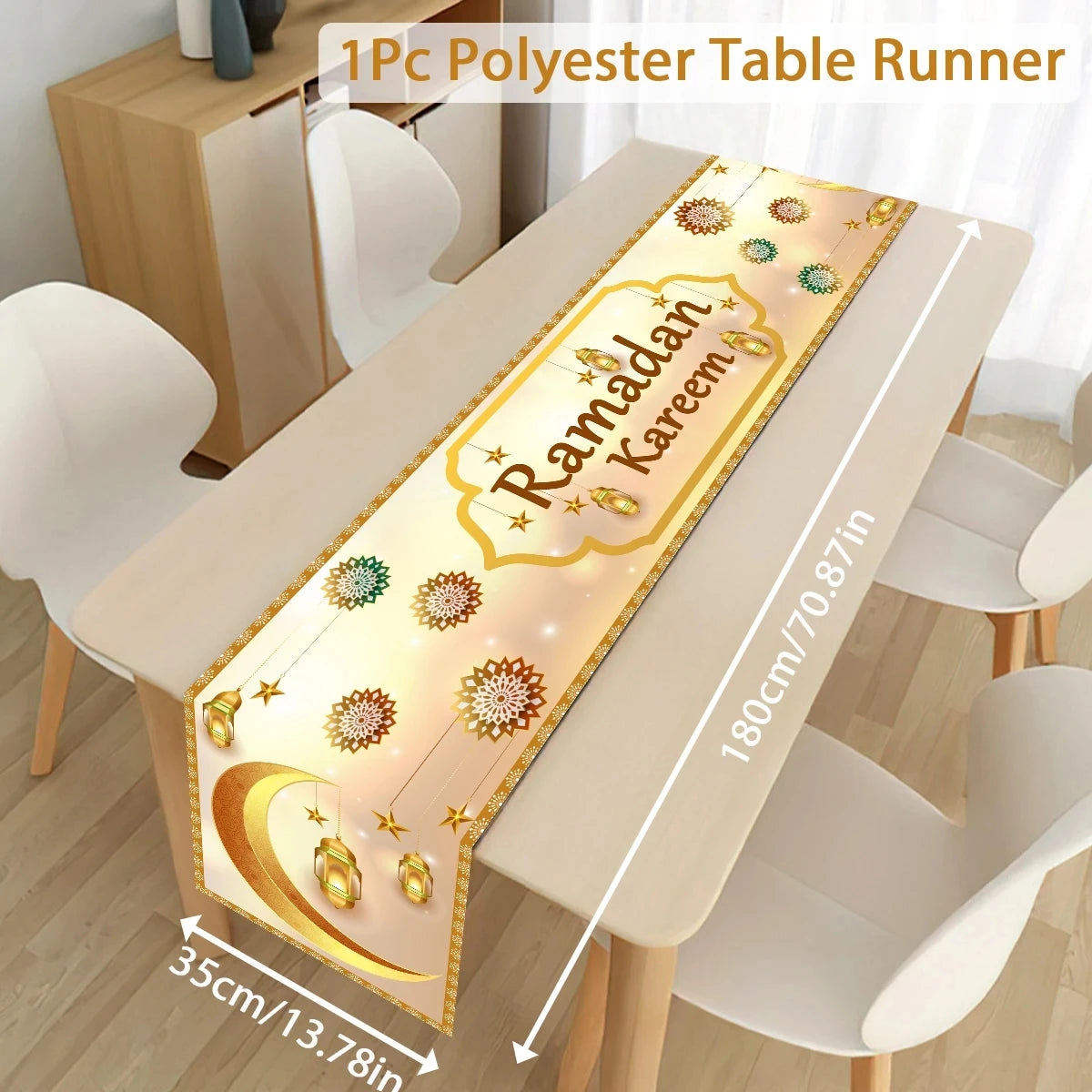 Ramadan Table Runner Eid Mubarak Decor For Home 2025 Tablecloth Islamic Muslim Party Supplies Ramadan Kareem Eid Al-Fitr Gifts