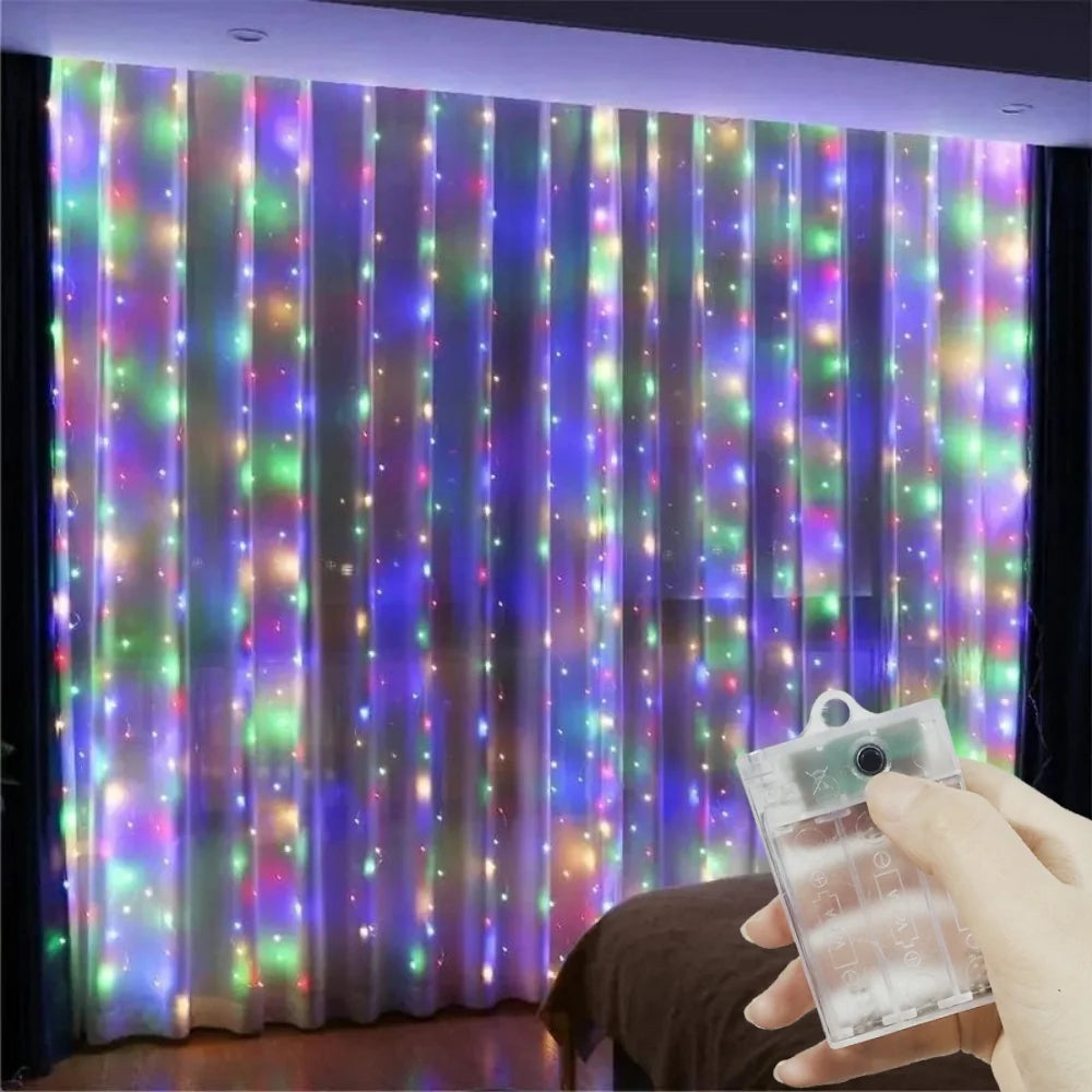 Ramadan Decoration for Home Battery Power LED Curtain Light String Wedding Birthday Party Decor 2026 Valentine's Day Eid Mubarak