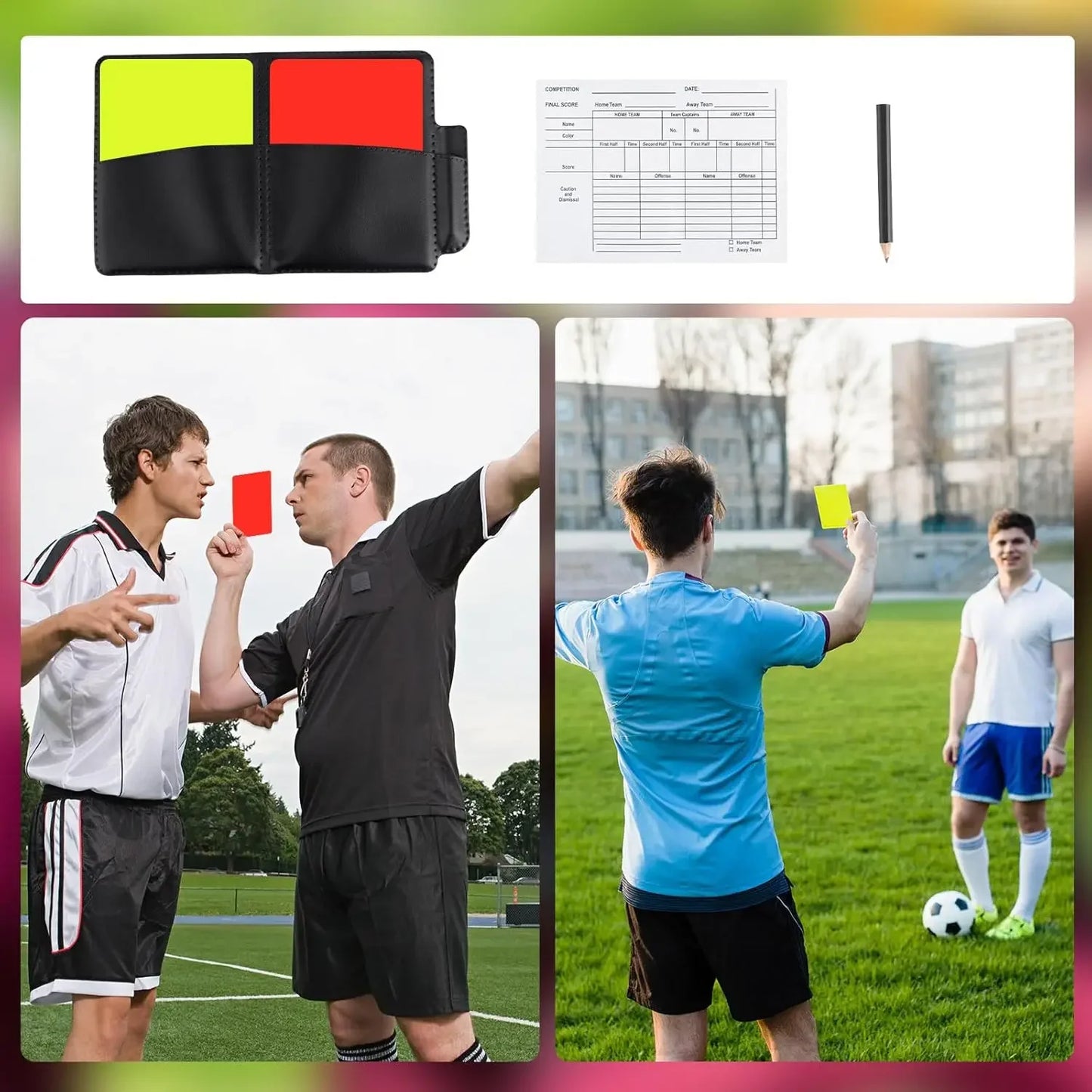 PVC football referee warning red and yellow card football match training referee tool football sports accessory 8x11cm