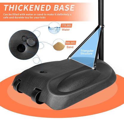 Portable Basketball Hoop System 7.5ft 9.2ft 32 Inch Adjustable Stand Backboard Wheels for Youth Adults Indoor Outdoor Basketball