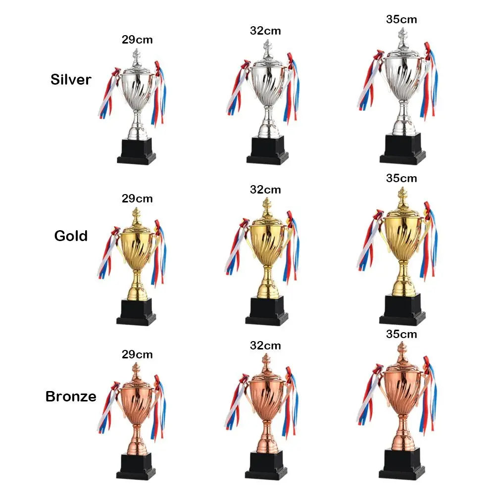 35/32/29CM Trophy Cup Gold Silver Bronze Memorial Souvenir Winner Cup Souvenir Team Prize Metal Trophy Football Soccer