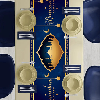 Ramadan Table Runner Eid Mubarak Decor For Home 2025 Tablecloth Islamic Muslim Party Supplies Ramadan Kareem Eid Al-Fitr Gifts