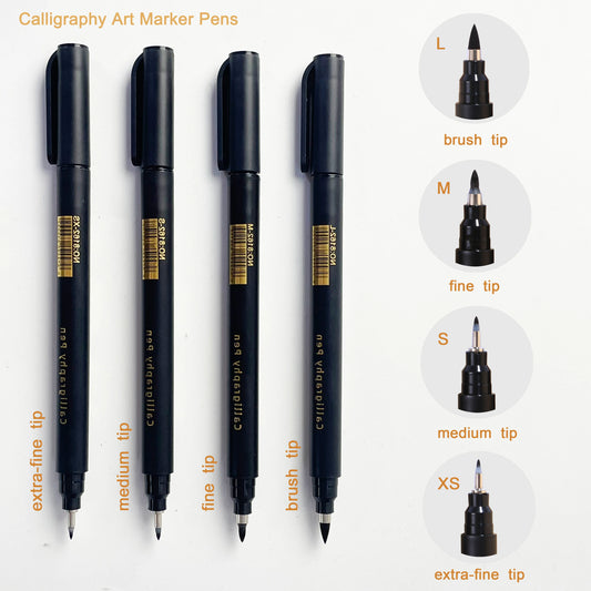 4 pcs Calligraphy Art Marker Pens Brush Art as a gift for Craft Supplies Art Writing Office School Supplies Stationery Student