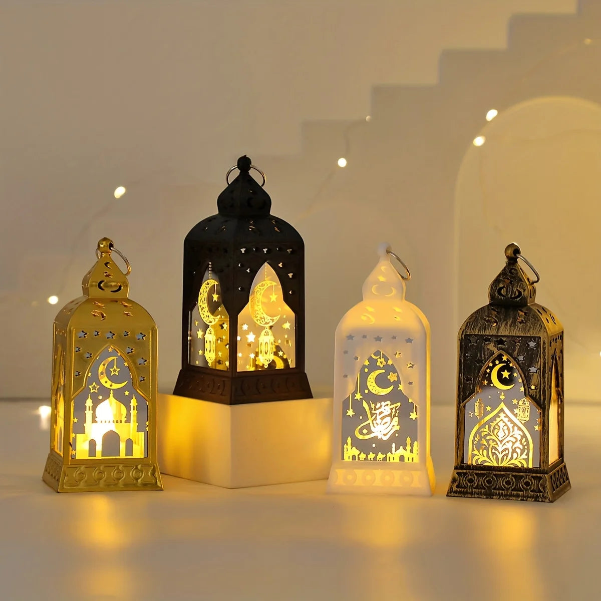 Ramadan Decoration LED Lantern Light Eid Mubarak Star Moon Castle Lights Eid Al-Fitr Gift Islamic Muslim Festival Party Supplies