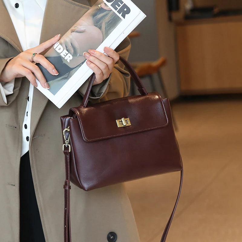 Women Cowhide Genuine Leather Tote Bag Lady Designer Luxury Soft Leather Handbag Fashion Crossbody Bags Female Shoulder Handbag