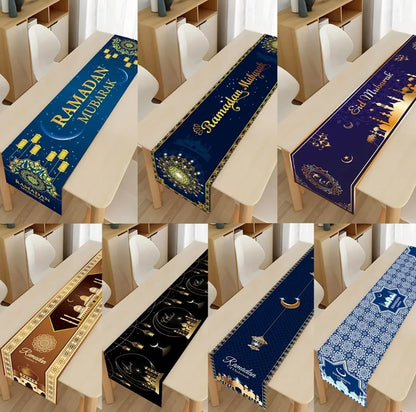 Ramadan Table Runner Eid Mubarak Decor For Home 2025 Tablecloth Islamic Muslim Party Supplies Ramadan Kareem Eid Al-Fitr Gifts