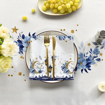 Ramadan Eid Mubarak Star Waterproof Tablecloth Holiday Party Decor Reusable Seasonal Rectangle Table Cover Dining Table Decor