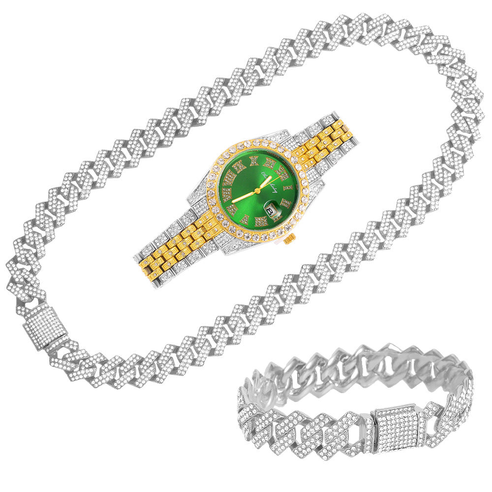 Fashion Bracelet Necklace Diamond Set