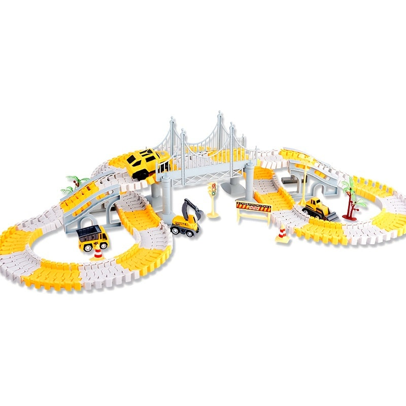 Children's Educational Toys, Track Car, Small Train, DIY Electric Track, Engineering Car Christmas, Halloween, Thanksgiving Day Gift Halloween Gift
