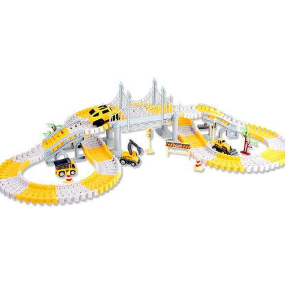 Children's Educational Toys, Track Car, Small Train, DIY Electric Track, Engineering Car Christmas, Halloween, Thanksgiving Day Gift Halloween Gift