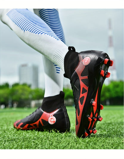 Professional Soccer Cleats, Football Shoes With Long Nail, Non-slip Breathable High Top Fashion Athletic Sneakers