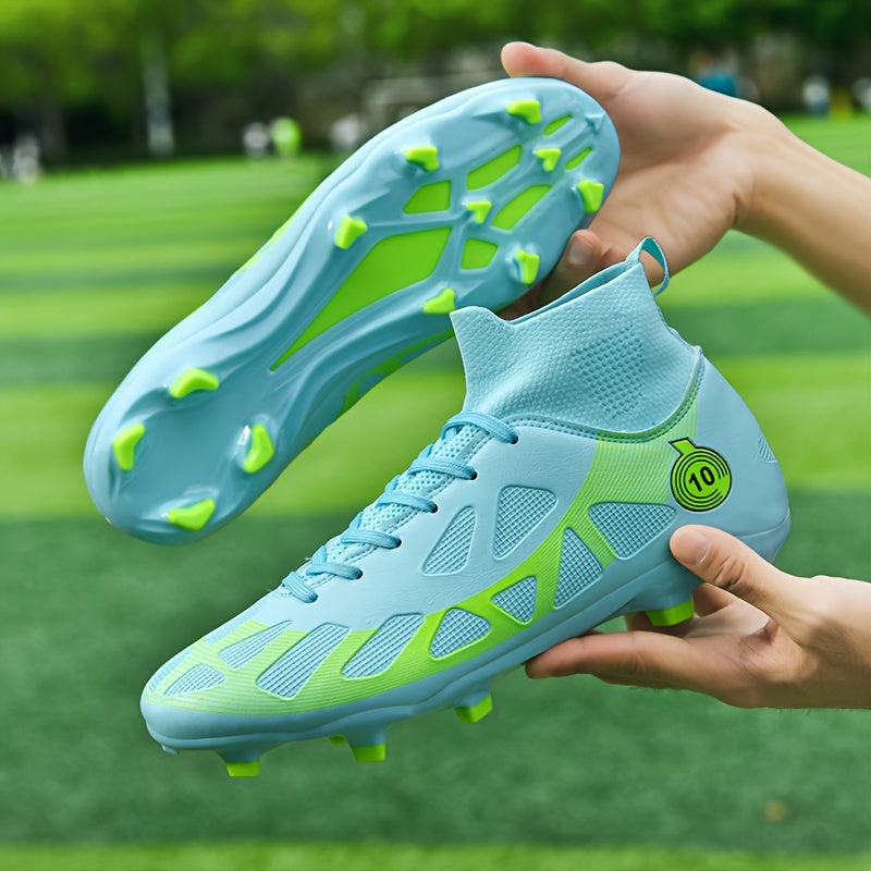 Professional Soccer Cleats, Football Shoes With Long Nail, Non-slip Breathable High Top Fashion Athletic Sneakers
