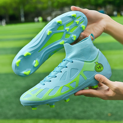 Professional Soccer Cleats, Football Shoes With Long Nail, Non-slip Breathable High Top Fashion Athletic Sneakers