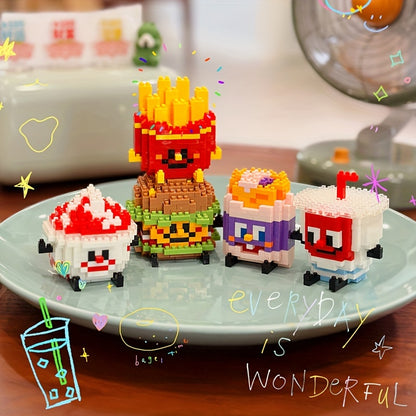 12pcs Micro Building Blocks Gift Box Set, Happy Food And Play Series, Fruit Three-dimensional Food Dynamic Puzzle Assembled Toys, Desktop Decoration Ornaments Gifts Easter Gift